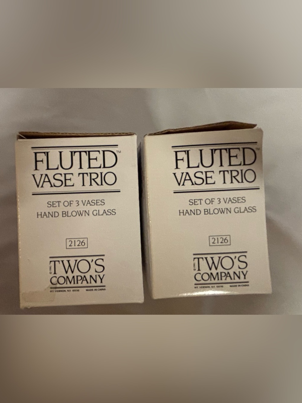 Two’s Company Fluted Bud Vase Trio Lot Of 2 NWT - Picture 12 of 13